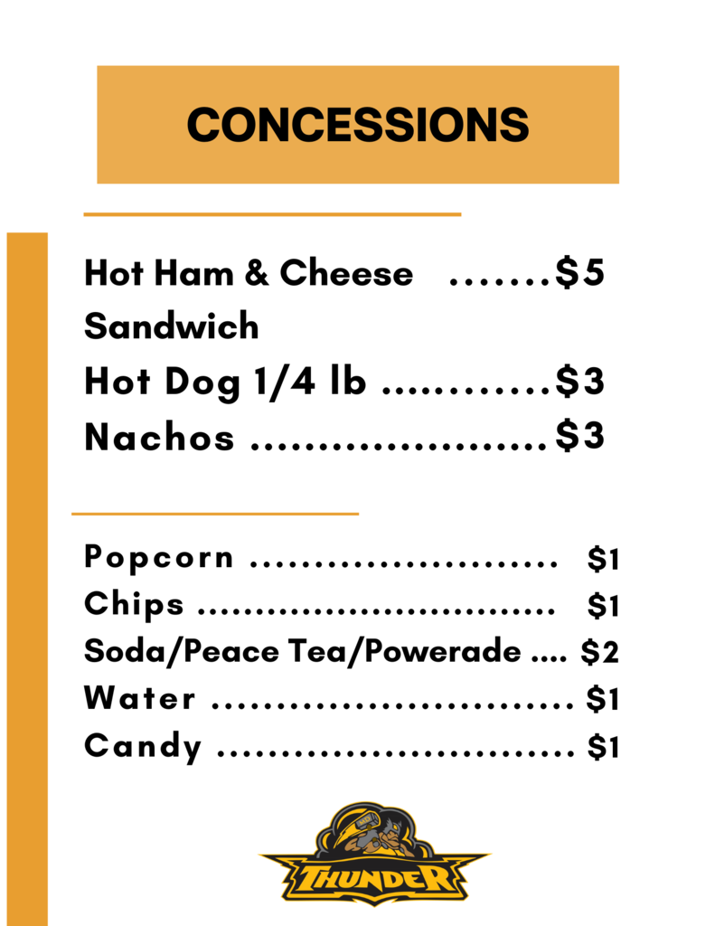 Concessions menu