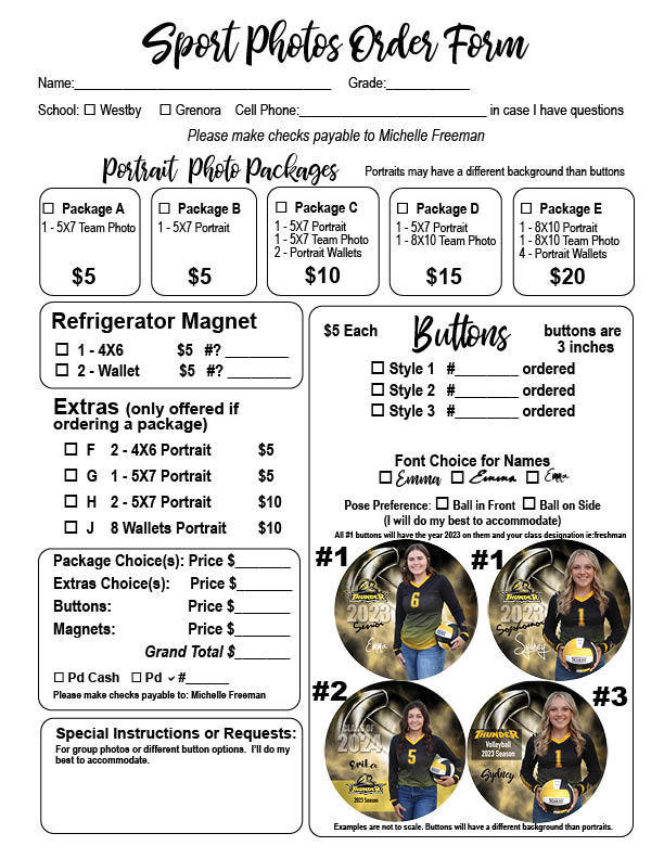 MS Volleyball Picture Order Form